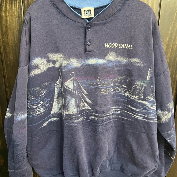 Vintage Crewneck-Hood Canal Graphic Sweatshirt - Picture 4 of 15
